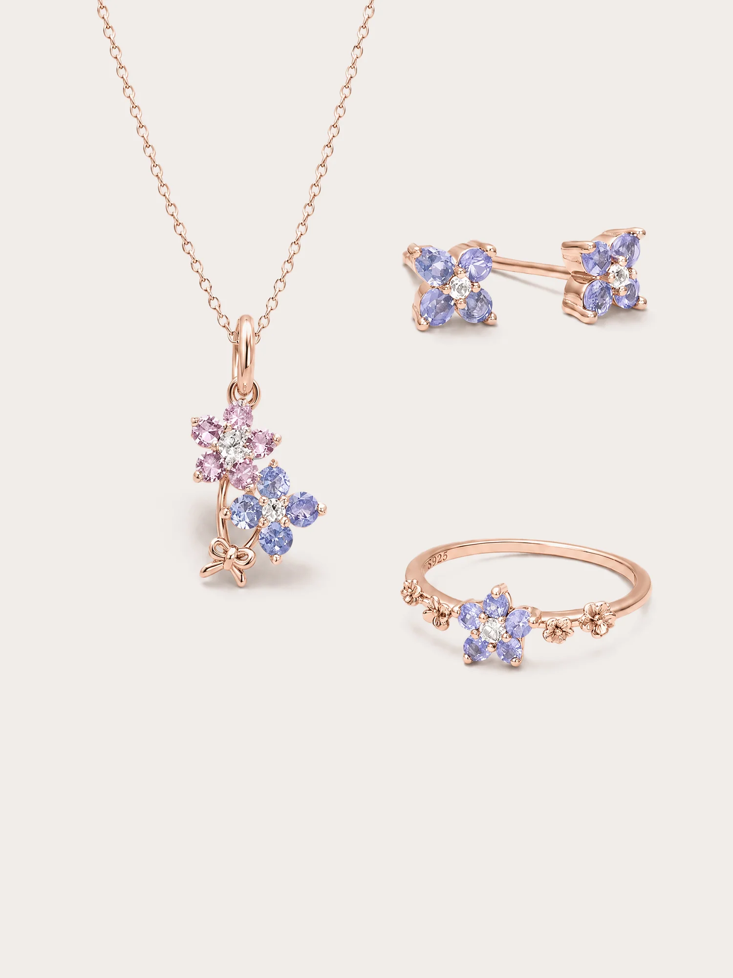 Periwinkle Blossom Jewelry Set